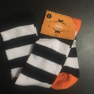 NWT Adult black and white socks knee high